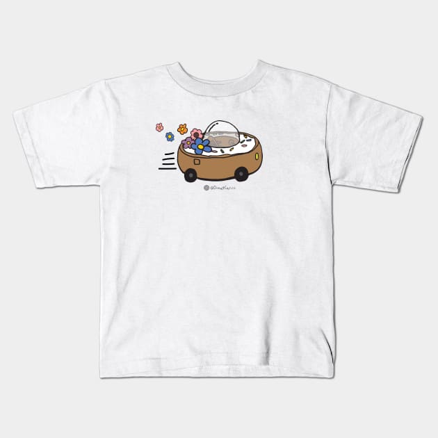 Flower Power Donut Car Kids T-Shirt by donutcarco